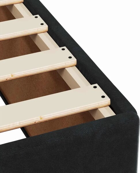 Boxspring krevet s madracem Crna 90 x 200 cm Baršun - Crna 90 x 200 cm Kristal s dugmadima