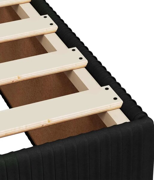 Boxspring krevet s madracem Crna 90 x 200 cm Baršun - Crna 90 x 200 cm Prošiveno gumbima