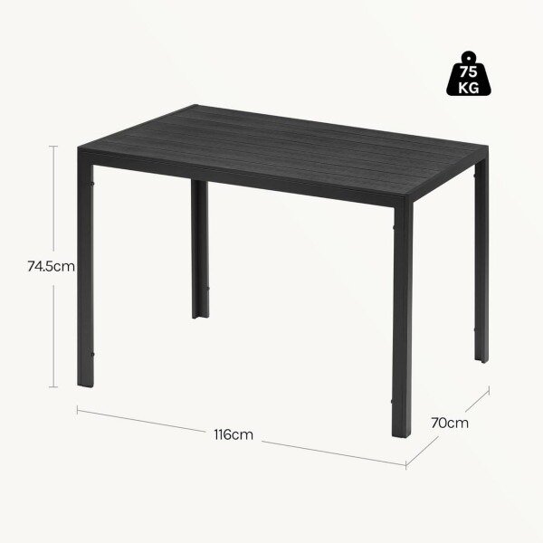 Vrtni stol Aluminij WPC, za 8-10 osoba 116x74x70 cm