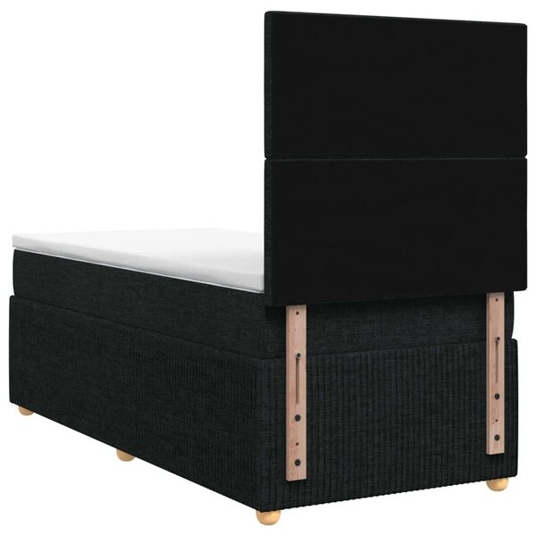 Boxspring krevet s madracem Crna 90 x 190 cm Tkanina - Crna 90 x 190 cm Dizajn s rombovima