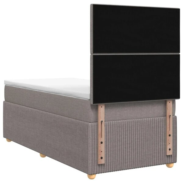 Boxspring krevet s madracem Sivosmeđa 90 x 190 cm Tkanina - Sivosmeđa 90 x 190 cm Dizajn s rombovima