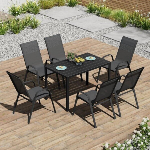 Vrtni stol Aluminij WPC, za 8-10 osoba 116x74x70 cm