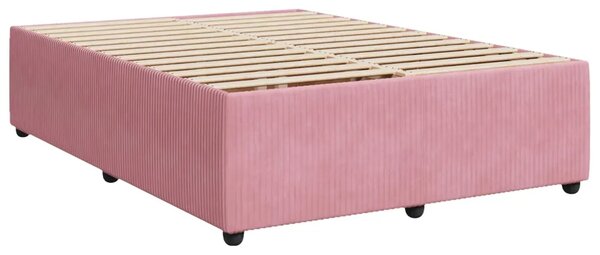 Boxspring krevet s madracem Ružičasta 140 x 190 cm Baršun - Ružičasta 140 x 190 cm Prošiveno gumbima
