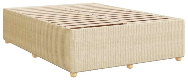 Boxspring krevet s madracem Krem 160 x 200 cm Tkanina - Krem 160 x 200 cm Dizajn s rombovima