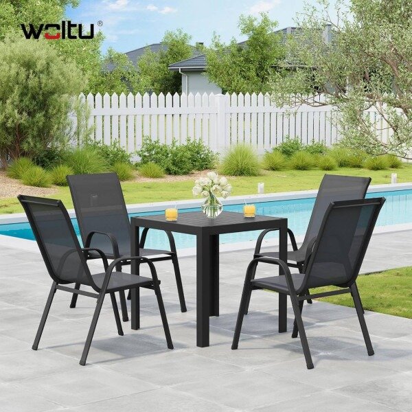 Vrtni stol, aluminijski WPC, za 4-6 osoba, 70x74x70 cm
