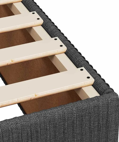 Krevet s box springom madracem i LED-om Tamnosiva 90 x 190 cm - Tamnosiva Jjedan Prošiveno gumbima