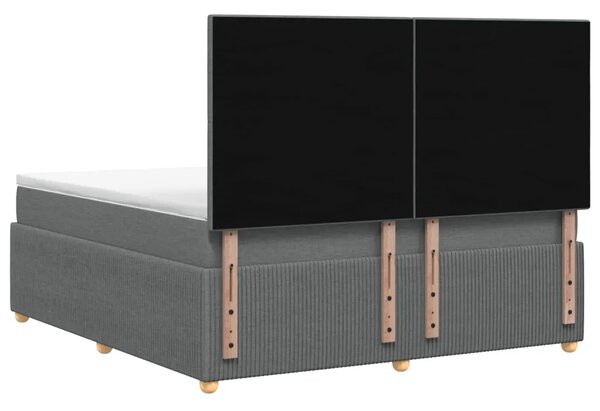 Boxspring krevet s madracem Tamnosiva 140 x 200 cm Tkanina - Tamnosiva 140 x 200 cm Dizajn s rombovima