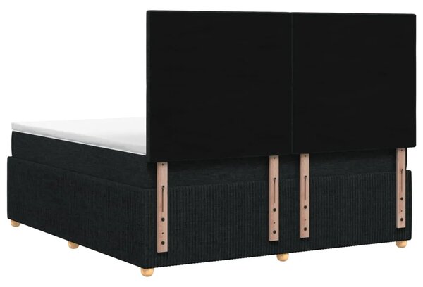Boxspring krevet s madracem Crna 180 x 200 cm Tkanina - Crna 180 x 200 cm Dizajn s rombovima