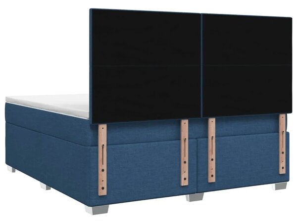 Boxspring krevet s madracem Plava 180 x 200 cm Tkanina - Plava 180 x 200 cm Dizajn s rombovima