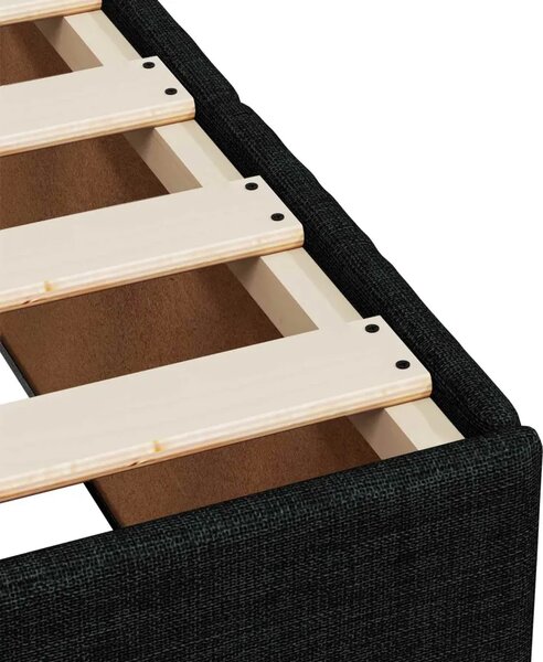 Boxspring krevet s madracem Crna 90 x 200 cm Tkanina - Crna 90 x 200 cm Dizajn s rombovima