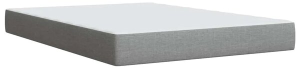 Boxspring krevet s madracem Svjetlosiva 140 x 190 cm Tkanina - Svjetlosiva 140 x 190 cm Prošiveno gumbima