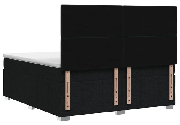 Boxspring krevet s madracem Crna 180 x 200 cm Tkanina - Crna 180 x 200 cm Dizajn s rombovima