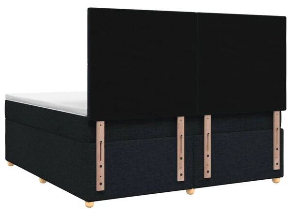 Boxspring krevet s madracem Crna 180 x 200 cm Tkanina - Crna 180 x 200 cm Dizajn s rombovima
