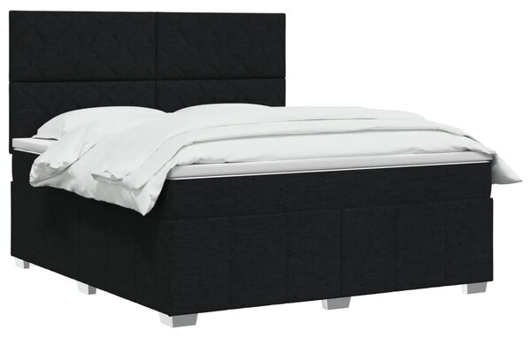 Boxspring krevet s madracem Crna 180 x 200 cm Tkanina - Crna 180 x 200 cm Dizajn s rombovima