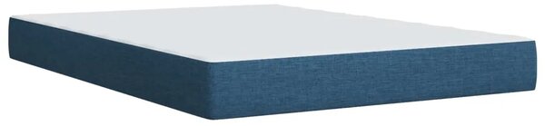 Boxspring krevet s madracem Plava 160 x 200 cm Tkanina - Plava 160 x 200 cm Dizajn s rombovima