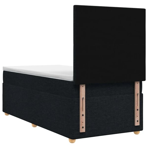 Boxspring krevet s madracem Crna 90 x 190 cm Tkanina - Crna 90 x 190 cm Dizajn s rombovima