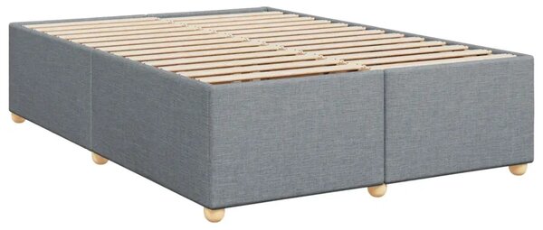 Boxspring krevet s madracem Svjetlosiva 140 x 190 cm Tkanina - Svjetlosiva 140 x 190 cm Prošiveno gumbima