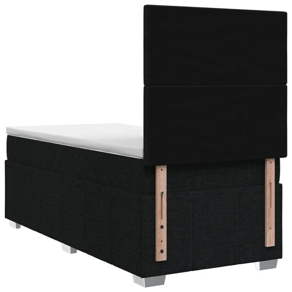 Boxspring krevet s madracem Crna 90 x 200 cm Tkanina - Crna 90 x 200 cm Dizajn s rombovima