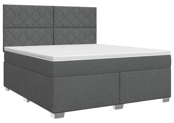 Boxspring krevet s madracem Tamnosiva 140 x 190 cm Tkanina - Tamnosiva 140 x 190 cm Dizajn s rombovima