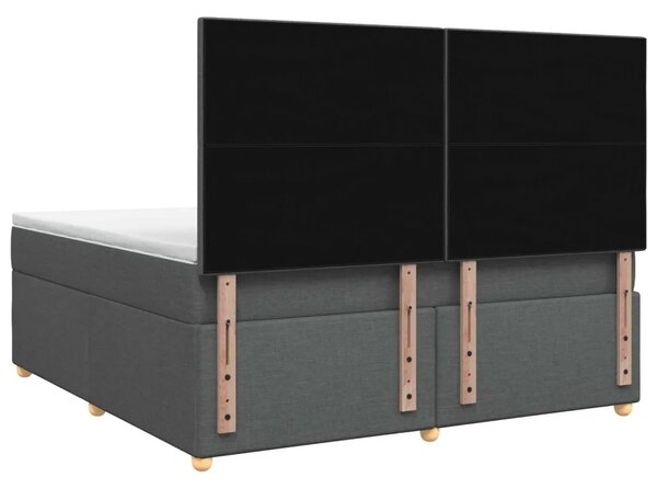 Boxspring krevet s madracem Tamnosiva 140 x 200 cm Tkanina - Tamnosiva 140 x 200 cm Dizajn s rombovima