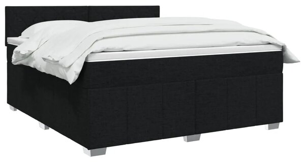 Boxspring krevet s madracem Crna 180 x 200 cm Tkanina - Crna 180 x 200 cm Dizajn s rombovima