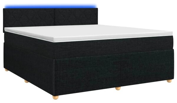 Boxspring krevet s madracem Crna 180 x 200 cm Tkanina - Crna 180 x 200 cm Dizajn s rombovima