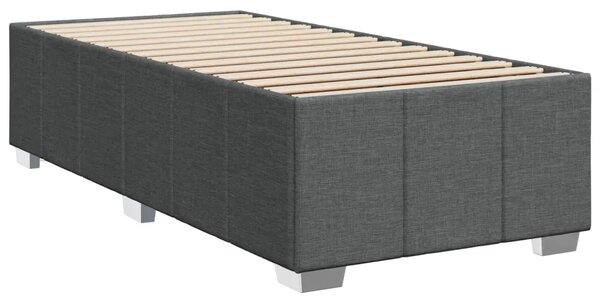 Krevet s box springom madracem i LED-om Tamnosiva 90 x 190 cm - Tamnosiva Jjedan Prošiveno gumbima