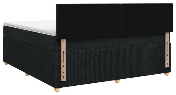 Boxspring krevet s madracem Crna 180 x 200 cm Tkanina - Crna 180 x 200 cm Dizajn s rombovima