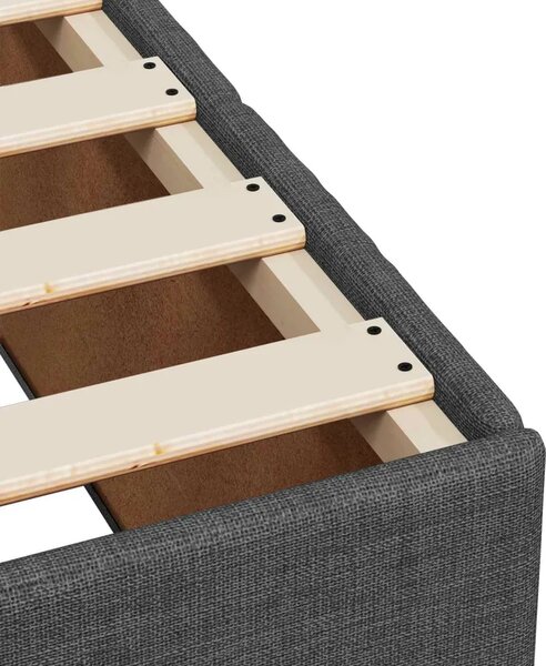 Krevet s box springom madracem i LED-om Tamnosiva 90 x 190 cm - Tamnosiva Jjedan Prošiveno gumbima