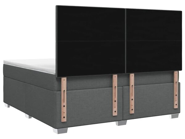 Boxspring krevet s madracem Tamnosiva 140 x 190 cm Tkanina - Tamnosiva 140 x 190 cm Dizajn s rombovima
