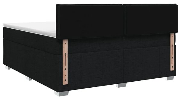Boxspring krevet s madracem Crna 180 x 200 cm Tkanina - Crna 180 x 200 cm Dizajn s rombovima