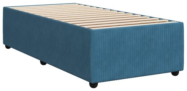 Boxspring krevet s madracem Plava 90 x 200 cm Baršun - Plava 90 x 200 cm Dizajn s rombovima