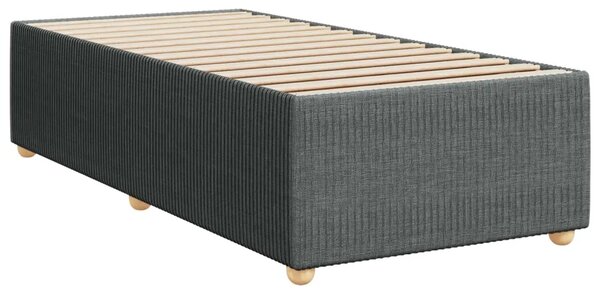 Krevet s box springom madracem i LED-om Tamnosiva 90 x 190 cm - Tamnosiva Jjedan Prošiveno gumbima