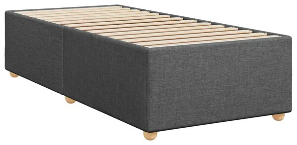 Krevet s box springom madracem i LED-om Tamnosiva 90 x 190 cm - Tamnosiva jedna veličina Prošiveno gumbima