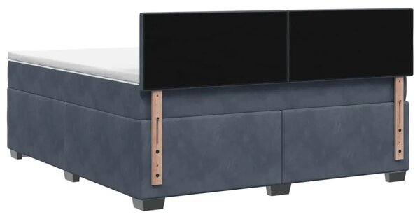 Boxspring krevet s madracem Tamnosiva 160 x 200 cm Baršun - Tamnosiva 160 x 200 cm Dizajn s rombovima