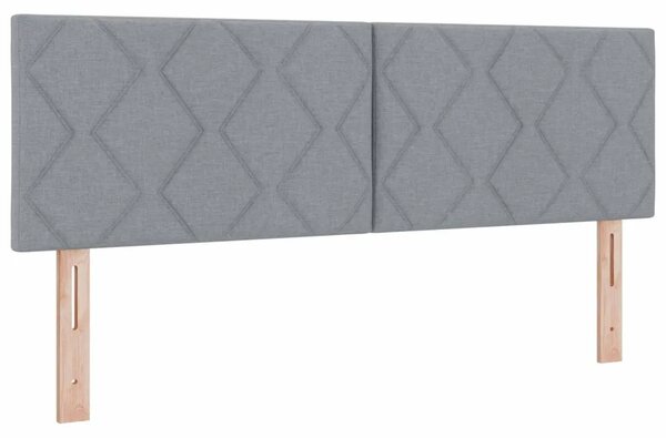 Boxspring krevet s madracem Svjetlosiva 140 x 190 cm Tkanina - Svjetlosiva 140 x 190 cm Dizajn s rombovima