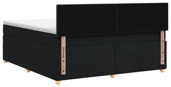 Boxspring krevet s madracem Crna 180 x 200 cm Tkanina - Crna 180 x 200 cm Dizajn s rombovima