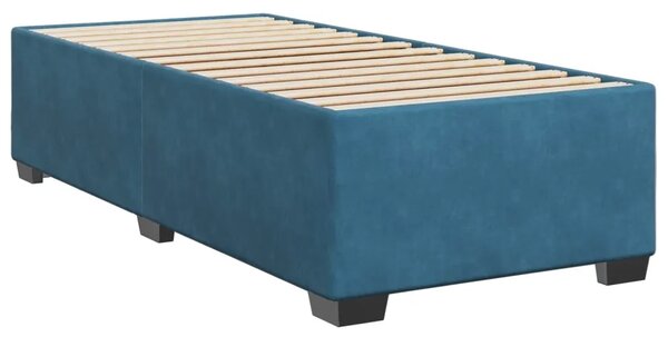 Krevet s box springom madracem i LED-om Plava 90 x 190 cm - Plava 90 x 190 cm Dizajn s rombovima