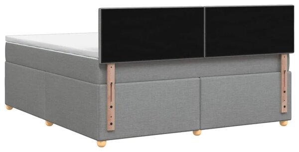 Boxspring krevet s madracem Svjetlosiva 140 x 190 cm Tkanina - Svjetlosiva 140 x 190 cm Prošiveno gumbima