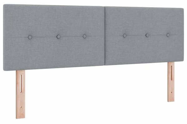 Boxspring krevet s madracem Svjetlosiva 140 x 190 cm Tkanina - Svjetlosiva 140 x 190 cm Prošiveno gumbima
