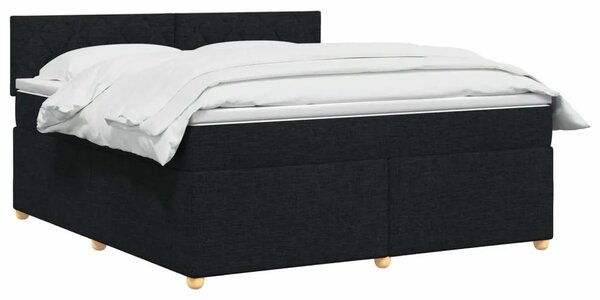 Boxspring krevet s madracem Crna 180 x 200 cm Tkanina - Crna 180 x 200 cm Dizajn s rombovima