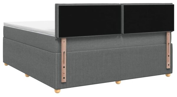 Boxspring krevet s madracem Tamnosiva 140 x 200 cm Tkanina - Tamnosiva 140 x 200 cm Dizajn s rombovima