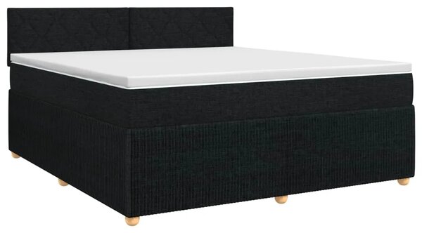Boxspring krevet s madracem Crna 180 x 200 cm Tkanina - Crna 180 x 200 cm Dizajn s rombovima