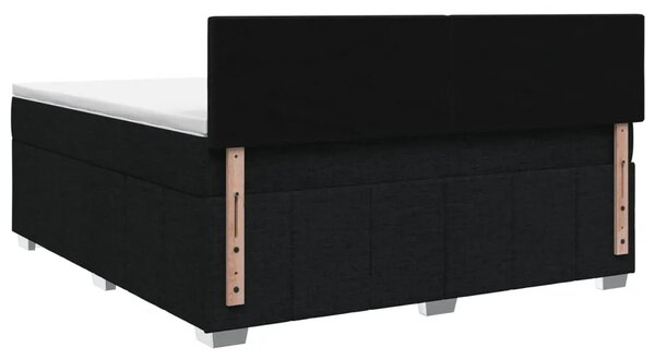 Boxspring krevet s madracem Crna 180 x 200 cm Tkanina - Crna 180 x 200 cm Dizajn s rombovima