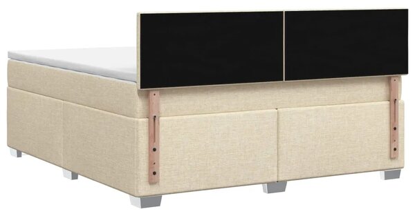 Krevet s box springom madracem i LED-om Krem 160 x 200 cm - Krem 160 x 200 cm Dizajn s rombovima