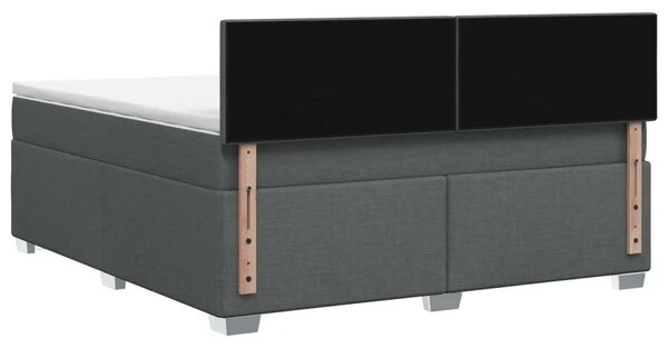 Krevet s box springom madracem i LED-om Tamnosiva 140 x 190 cm - Tamnosiva 140 x 190 cm Dizajn s rombovima