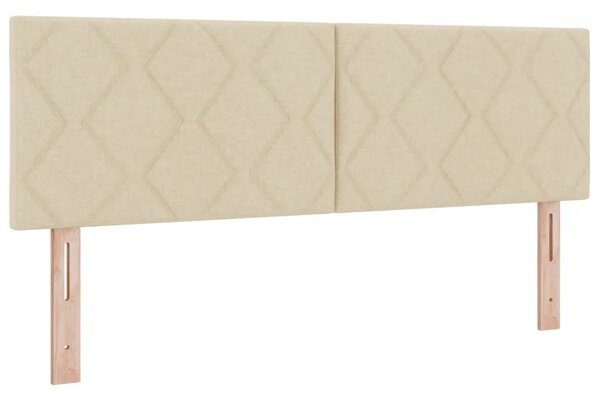 Krevet s box springom madracem i LED-om Krem 160 x 200 cm - Krem 160 x 200 cm Dizajn s rombovima