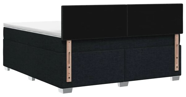 Krevet s box springom madracem i LED-om Crna 180 x 200 cm - Crna 180 x 200 cm Dizajn s rombovima