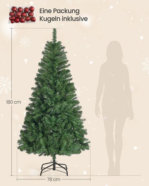 Umjetno božićno drvce s metalnim postoljem - 150cm - bez rasvjete