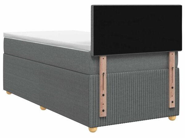 Boxspring krevet s madracem Tamnosiva 90 x 190 cm Tkanina - Tamnosiva jedna veličina Prošiveno gumbima
